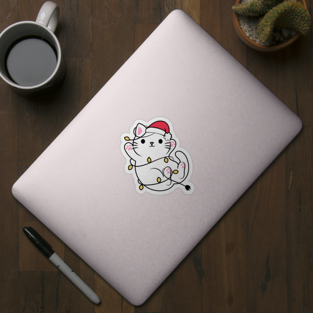 Cat with Christmas Garland by kyokyyosei